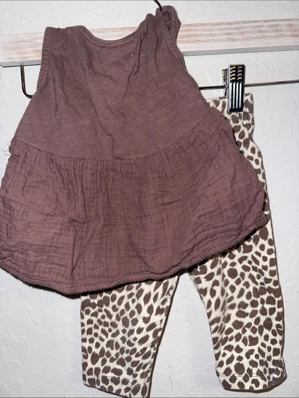 GAP brown Tunic & Leopard Print Leggings Set
